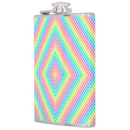Rainbow-colored metal flask with a geometric  フラスク
