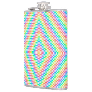 Rainbow-colored metal flask with a geometric  フラスク