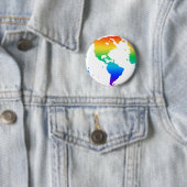 Rainbow colored planet earth 缶バッジ (インサイチュ)