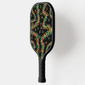Rainbow Colored Seurat Style Pointillism Pattern ピックルボールラケット (左)