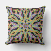 Rainbow Colored String Rope Pattern Art アウトドアクッション (正面)