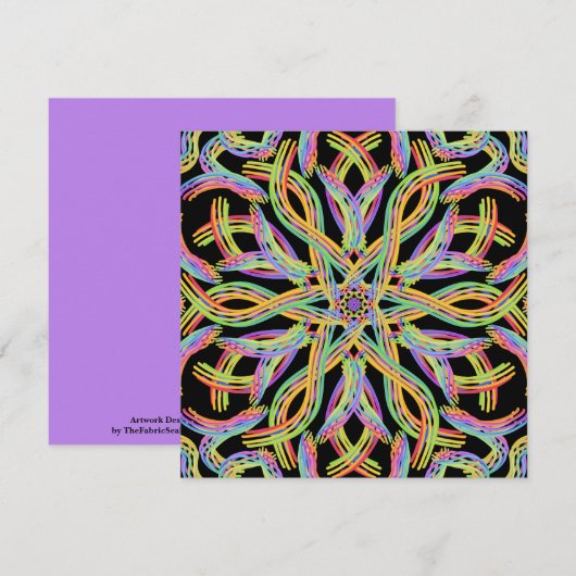 Rainbow Colored String Rope Pattern Art カード (正面/裏面)