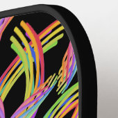 Rainbow Colored String Rope Pattern Art ピックルボールラケット (左詳細)