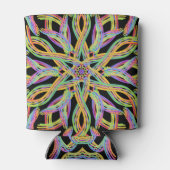 Rainbow Colored String Rope Pattern Art 缶クーラー (裏面)