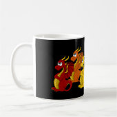 Rainbow colorful dragons cartoon  コーヒーマグカップ (左)