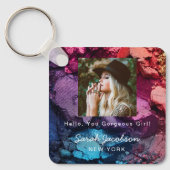 Rainbow Colorful Eyeshadow Cosmetologist Keychain キーホルダー (正面)