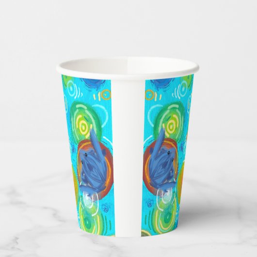 Rainbow colorful frogs cup 紙コップ (左)