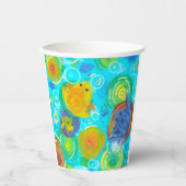 Rainbow colorful frogs cup 紙コップ (正面)