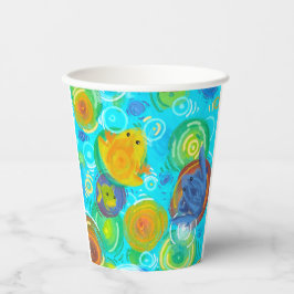 Rainbow colorful frogs cup 紙コップ