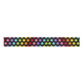 Rainbow Colorful Stars Print Ribbon グログランリボン (正面)