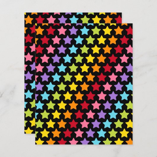 Rainbow Colorful Stars Scrapbook Papers (正面/裏面)