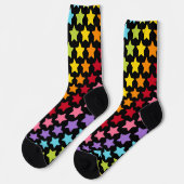 Rainbow Colorful Stars Socks ソックス (左)