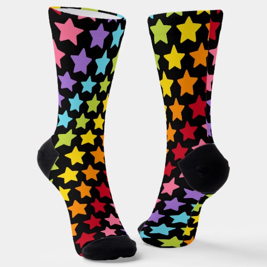 Rainbow Colorful Stars Socks ソックス (傾斜あり)