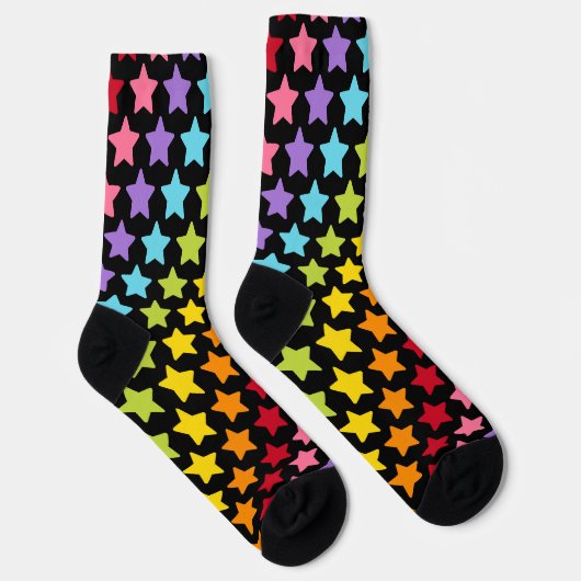 Rainbow Colorful Stars Socks ソックス (右)