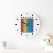 Rainbow Coloring Pencils ラージ壁時計 (ホーム)