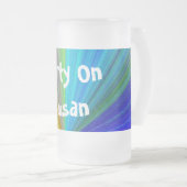 Rainbow Colorsパーティーの名前 フロストグラスビールジョッキ (正面右)