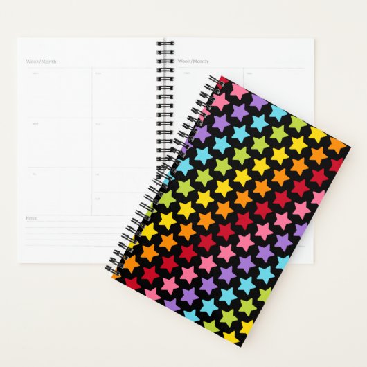 Rainbow Colors Stars Print Notebook Planner プランナー手帳 (ディスプレー)