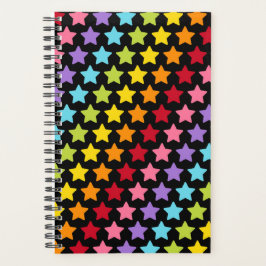 Rainbow Colors Stars Print Notebook Planner プランナー手帳