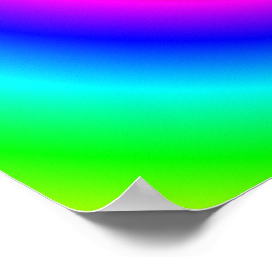 Rainbow-coloured gradient spiral ポスター (角)