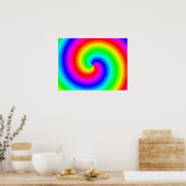 Rainbow-coloured gradient spiral ポスター (キッチン)