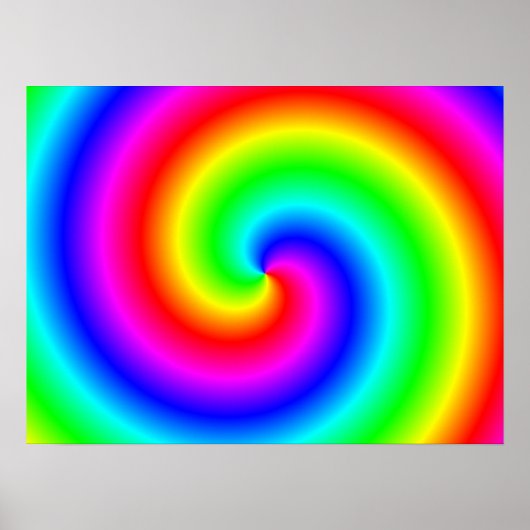 Rainbow-coloured gradient spiral ポスター (正面)
