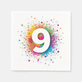 Rainbow Confetti 1st Birthday Napkins Colorful Age スタンダードカクテルナプキン