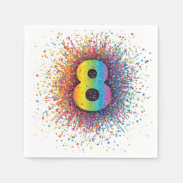 Rainbow Confetti 1st Birthday Napkins Paper Plate スタンダードカクテルナプキン