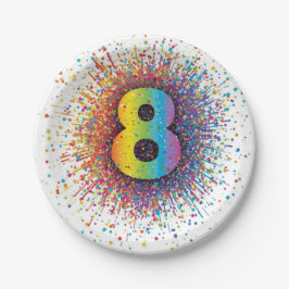 Rainbow Confetti 1st Birthday Napkins Paper Plate ペーパープレート