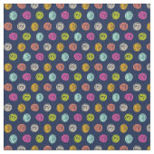 Rainbow Confetti Polka Dot Party on Navy ファブリック (クローズアップ)
