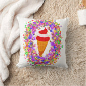 Rainbow Confetti Swirl Ice Cream クッション (ブランケット)