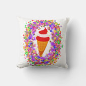 Rainbow Confetti Swirl Ice Cream クッション (正面)