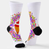 Rainbow Confetti Swirl Ice Cream ソックス (傾斜あり)