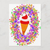 Rainbow Confetti Swirl Ice Cream ポストカード (正面)