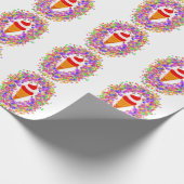 Rainbow Confetti Swirl Ice Cream ラッピングペーパー (角)