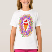 Rainbow Confetti Swirl Ice Cream Tシャツ (正面)