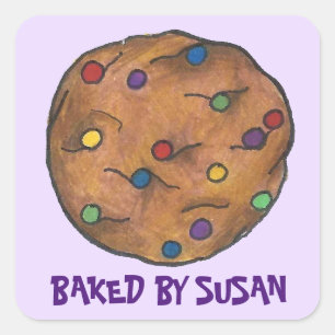 Rainbow Cookieパーソナライズされたステッカー付き スクエアシール
