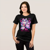 Rainbow Coquette Ghosts Hot Pink Happy Halloween トライブレンドＴシャツ (正面全面)