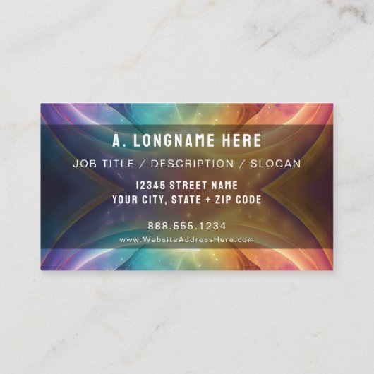 Rainbow Cosmic Galaxy Reiki Healer Company Logo  名刺 (裏面)