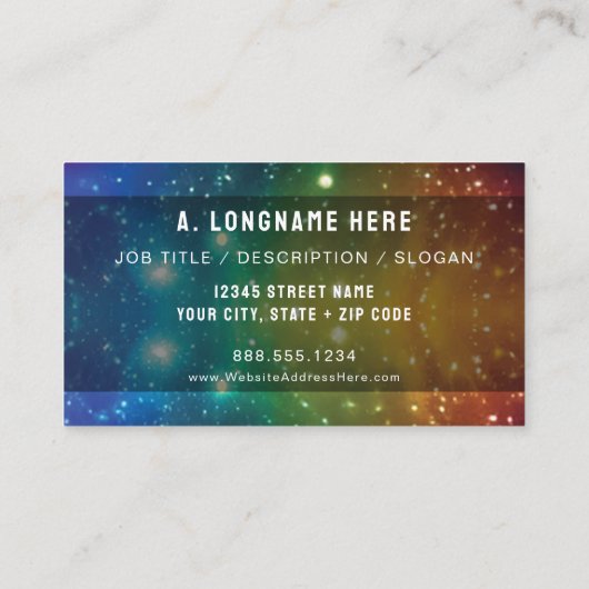 Rainbow Cosmic Galaxy Stars Artisan Company Logo  名刺 (裏面)