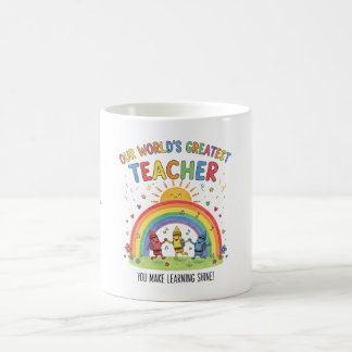 Rainbow Crayon Sun Worlds Greatest Teacher コーヒーマグカップ