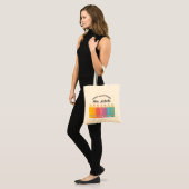 Rainbow crayons Worlds Greatest teacher tote bag トートバッグ (正面(モデル))