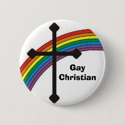 rainbow_cross、GayChristian 缶バッジ (正面)