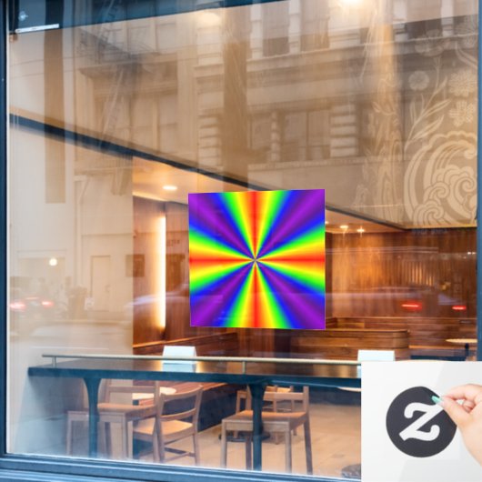 Rainbow Cross Window Cling ウィンドウサイン (カフェ窓)