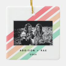 Rainbow Custom Personalized Photo Ornament 