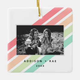 Rainbow Custom Personalized Photo Ornament  セラミックオーナメント