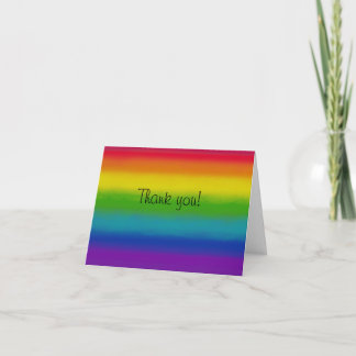 Rainbow Customizable Thank You Folded Note Card ノートカード