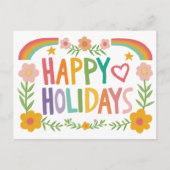 Rainbow Cute Hand-drawn Colorful CUSTOM シーズンポストカード (正面)
