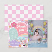 Rainbow Daisy Car サンキューカード (正面/裏面)