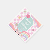  Rainbow Daisy Car Birthday Napkin スタンダードカクテルナプキン (角)