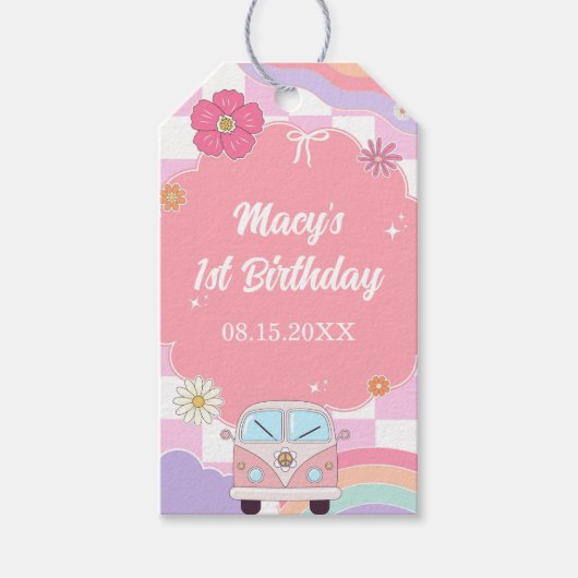 Rainbow Daisy Car Gift Tag ギフトタグ (正面)